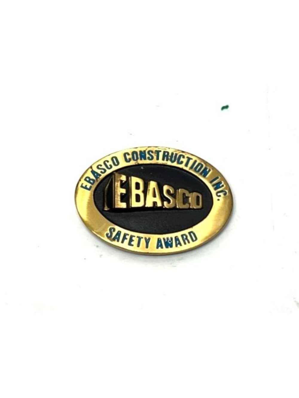 Ebasco Safety Award Construction DynaBuckle Solid Brass Belt Buckle Vintage Rare